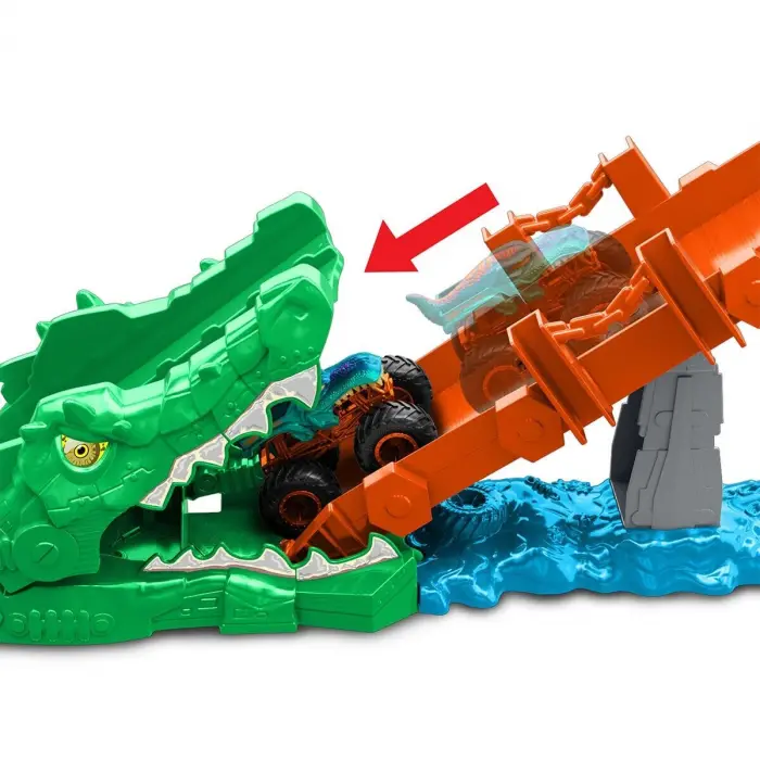 JJN45 Hot Wheels  Trucks Timsahı Devir Oyun Seti