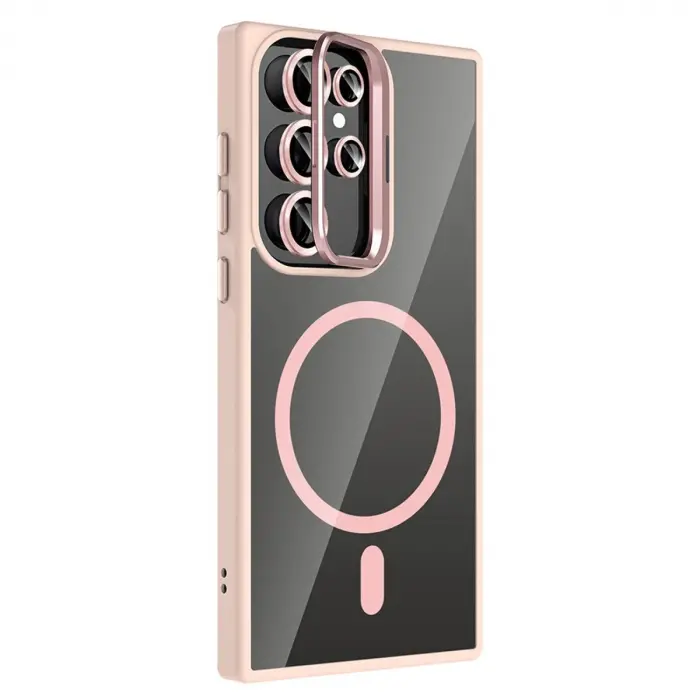 Joko  Galaxy S25 Ultra Remim Lensli Magsafe Standlı Kapak - Pembe