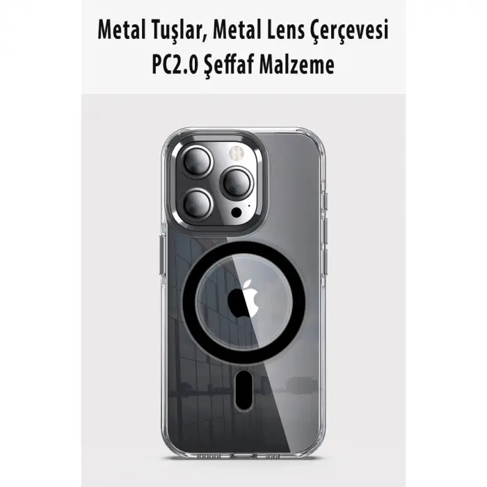 Joko İphone 14 Pro Kılıf Crystal Magsafe Kapak - Siyah