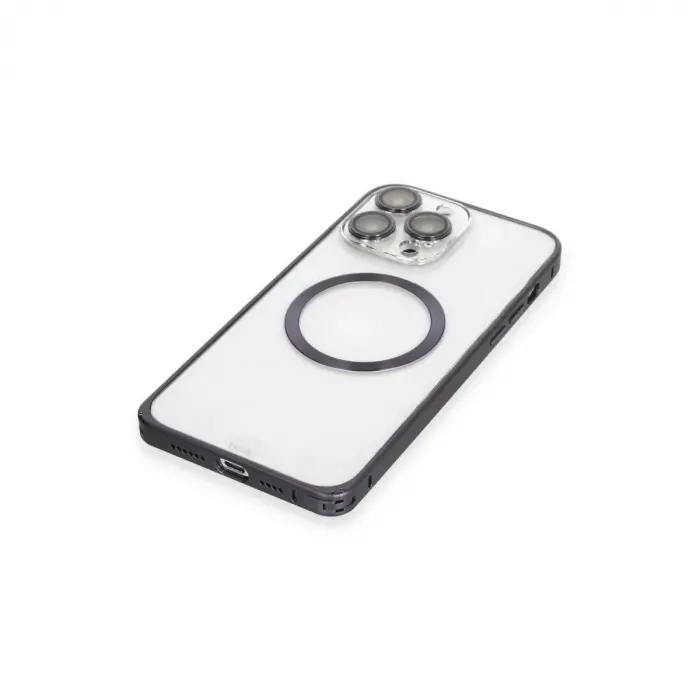Joko  İphone 14 Pro Kılıf Metal Bumper Magneticsafe Kapak - Derin Mor