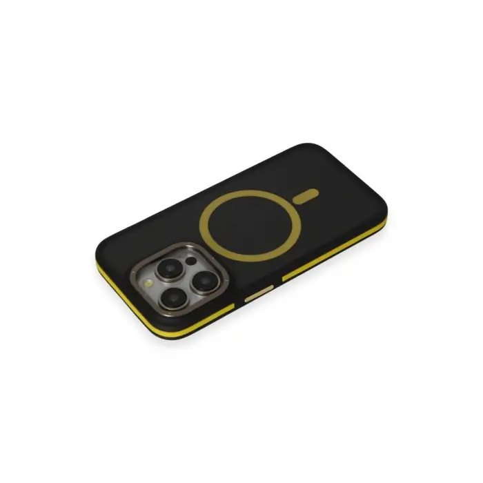 Joko  İphone 14 Pro Max Kılıf Rky Magsafe Kapak - Siyah-sarı