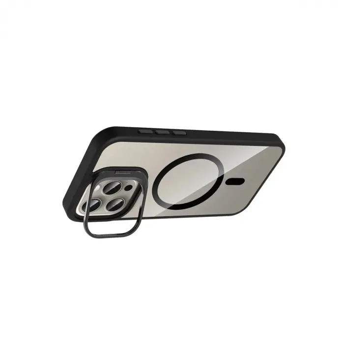 Joko  İphone 14 Pro Max Remim Lensli Magsafe Standlı Kapak - Siyah