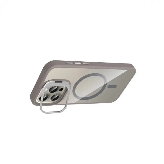Joko  İphone 14 Pro Max Remim Lensli Magsafe Standlı Kapak - Titan Gri