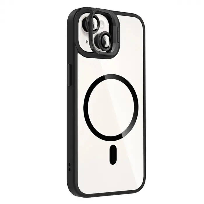 Joko  İphone 14 Remim Lensli Magsafe Standlı Kapak - Siyah