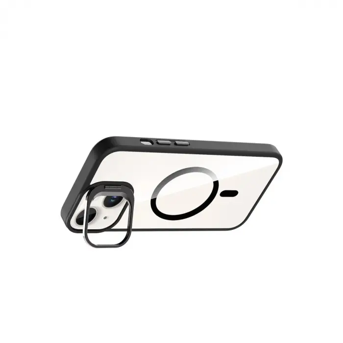Joko  İphone 14 Remim Lensli Magsafe Standlı Kapak - Siyah
