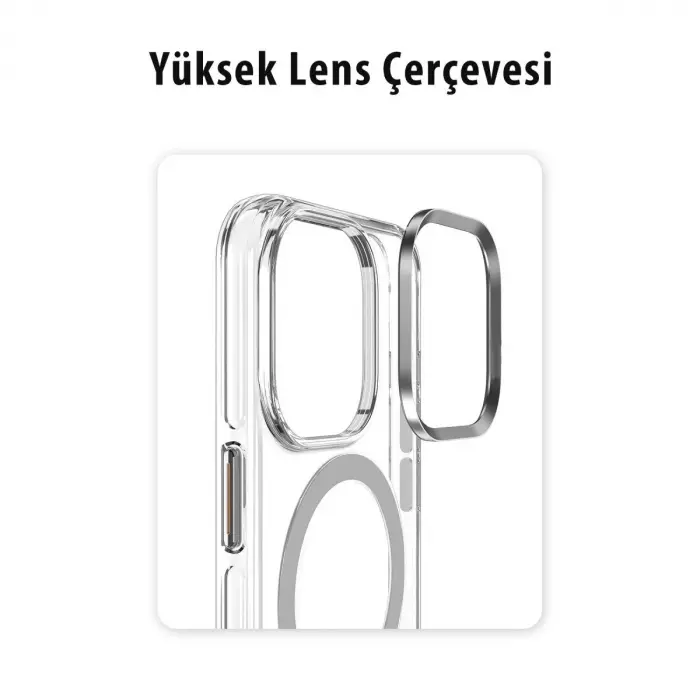 Joko  İphone 15 Pro Max Kılıf Crystal Magsafe Kapak - Şeffaf