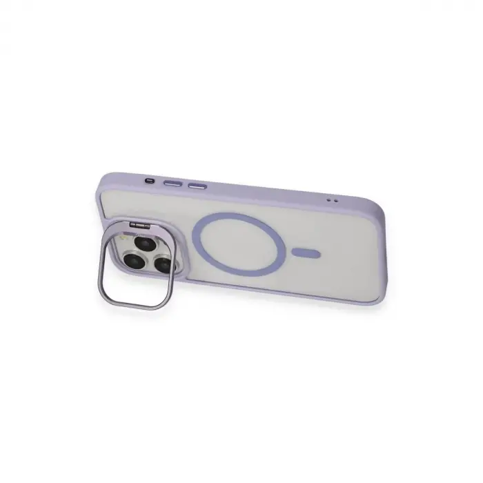 Joko  İphone 15 Pro Max Kılıf  Lens Magsafe Standlı Kapak - Pudra