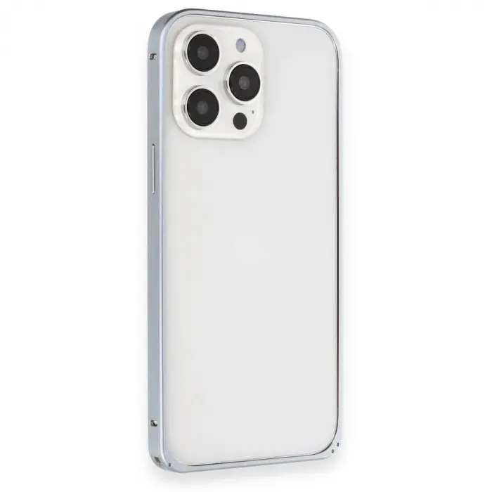 Joko  İphone 15 Pro Max Kılıf Metal Bumper Magneticsafe Kapak - Gri