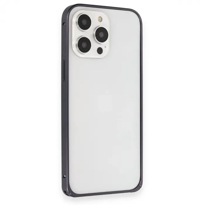 Joko  İphone 15 Pro Max Kılıf Metal Bumper Magneticsafe Kapak - Lacivert
