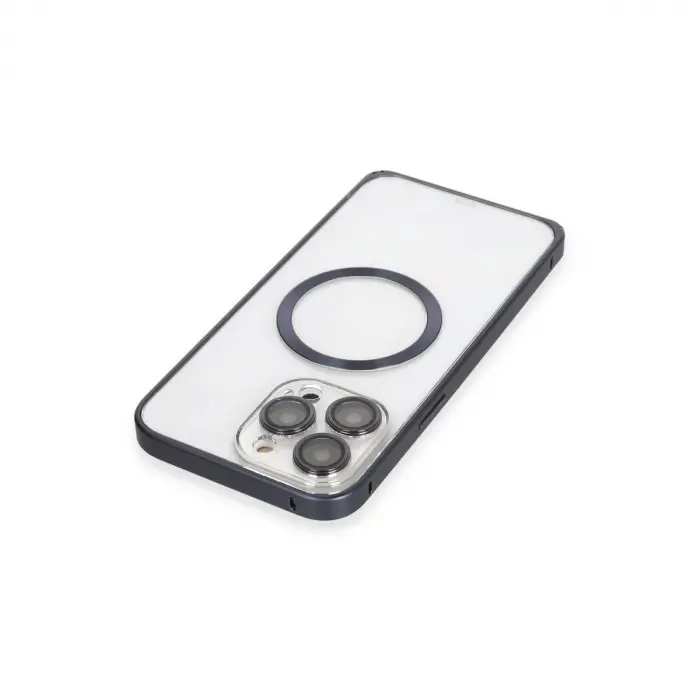 Joko  İphone 15 Pro Max Kılıf Metal Bumper Magneticsafe Kapak - Lacivert