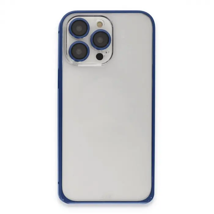 Joko  İphone 15 Pro Max Metal Bumper Mat Kapak - Lacivert
