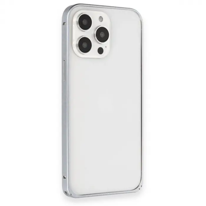 Joko İphone 15 Pro Metal Bumper Mat Kapak - Gri