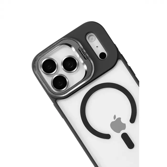 Joko  İphone 17 Pro Max Remim Lensli Magsafe Standlı Kapak - Siyah