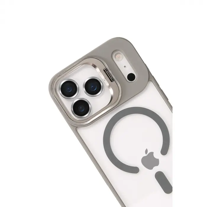 Joko  İphone 17 Pro Max Remim Lensli Magsafe Standlı Kapak - Titan Gri
