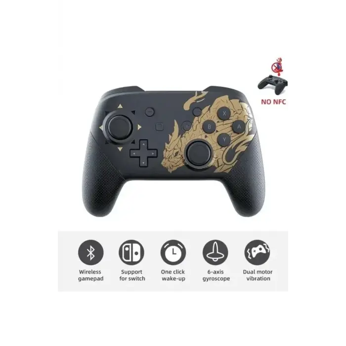Joystick Bluetooth bağlantılı altın renk Nintendo Switch uyumlu kablosuz gamepad oyun kolu