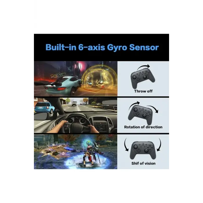 Joystick Bluetooth bağlantılı altın renk Nintendo Switch uyumlu kablosuz gamepad oyun kolu