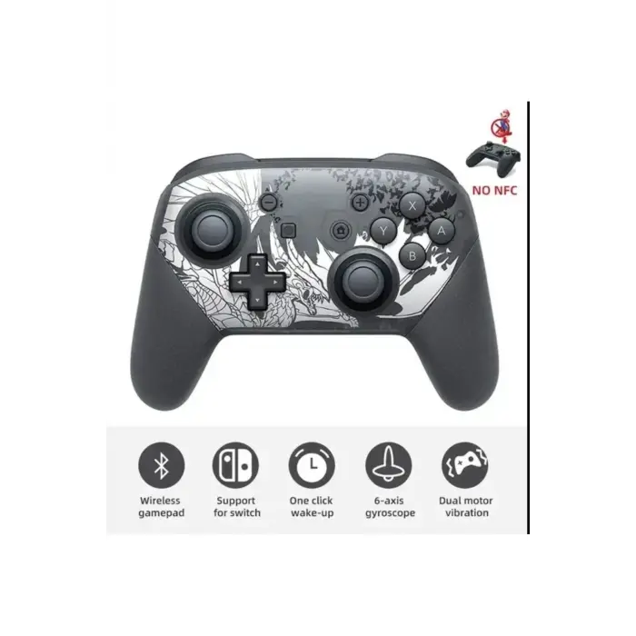 Joystick siyah Bluetooth bağlantılı Nintendo Switch uyumlu kablosuz gamepad oyun kolu
