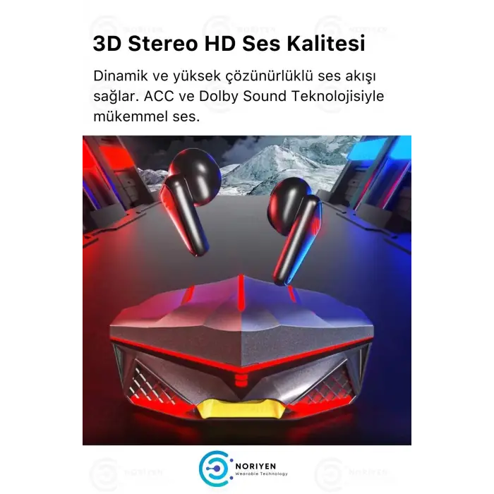 K98 Pro Oyuncu HD Ses Mikrofonlu Işıklı Metal Kasa iOS Android Uyumlu Bluetooth Kablosuz Kulaklık