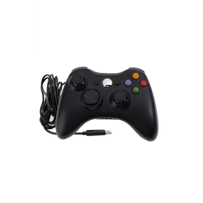 Kablolu joystick siyah Xbox 360 uyumlu hızlı şarj destekli bluetoothsuz garantisiz