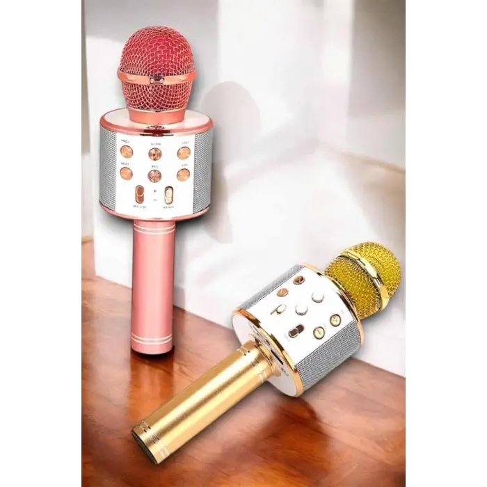 Kablosuz Bluetooth Karaoke Mikrofon USB ve AUX Girişli, Yüksek Ses Kalitesi