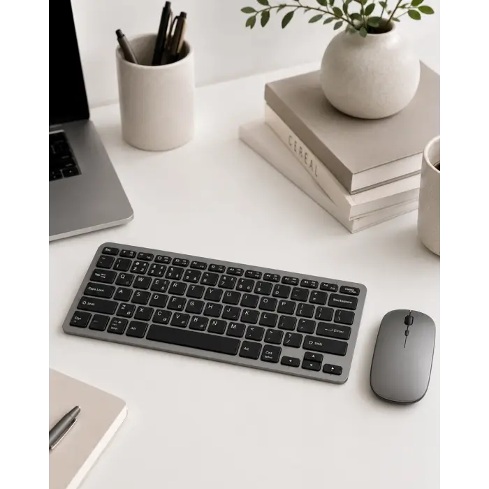 Kablosuz Bluetooth Klavye Mouse Seti Şarjlı Tablet Laptop Uyumlu