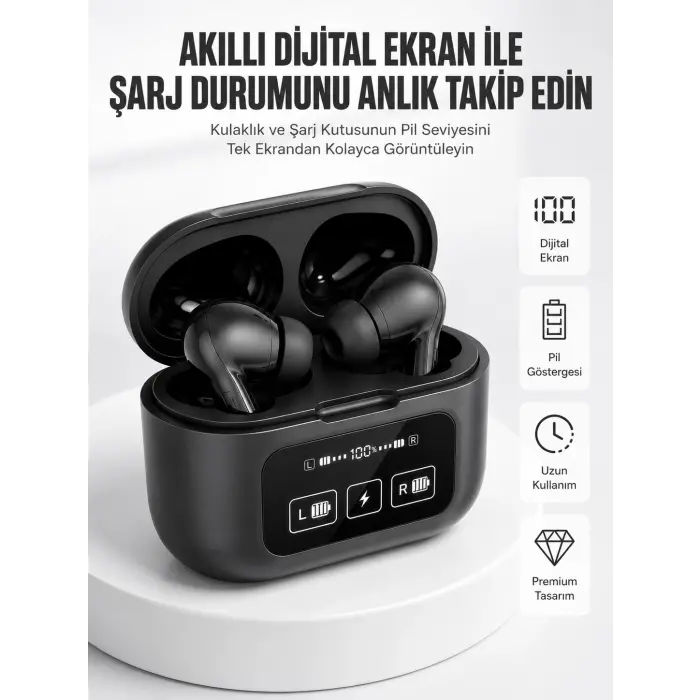Kablosuz Bluetooth Kulaklık Pro Yeni Nesil Dokunmatik Kontrol
