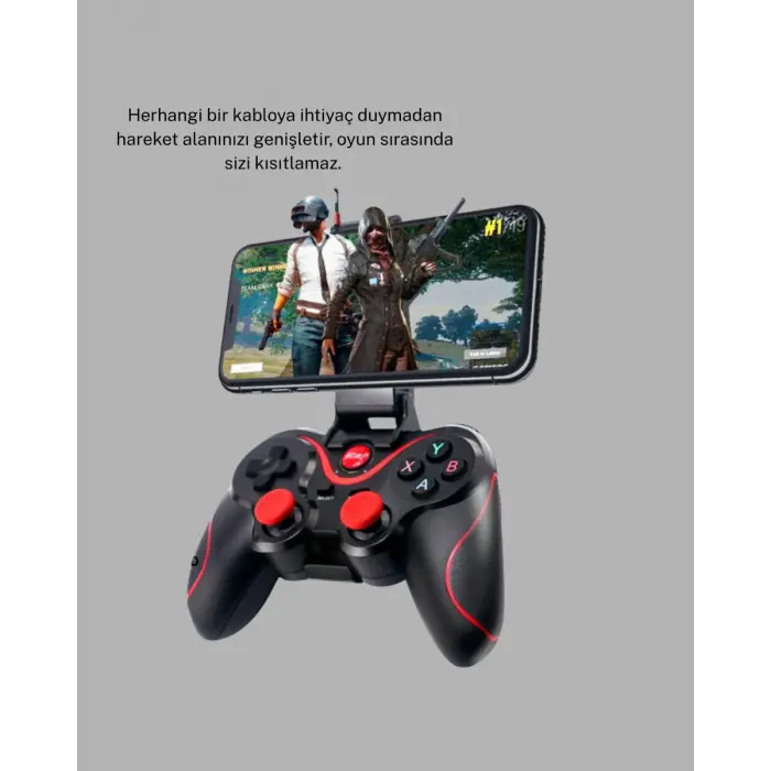 Kablosuz Bluetooth Oyun Kolu Mobil TV PC Uyumlu Ergonomik Tasarım