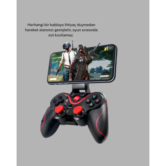 Kablosuz Bluetooth Oyun Kolu Mobil TV PC Uyumlu Ergonomik Tasarım