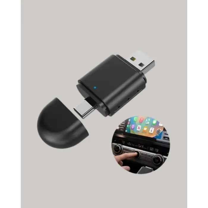 Kablosuz CarPlay ve Android Auto Dönüştürücü – USB-A & Type-C Girişli Akıllı Adaptör