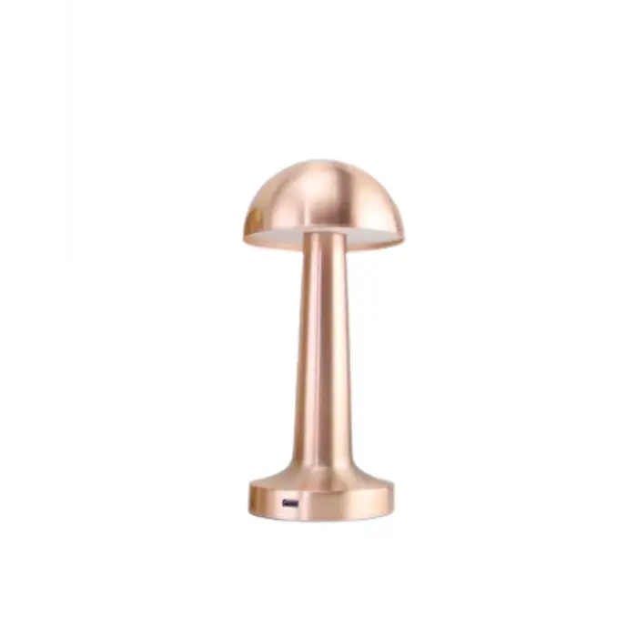 Kablosuz Dokunmatik Masa Lambası 3 Işık Modlu USB Şarjlı Bronz