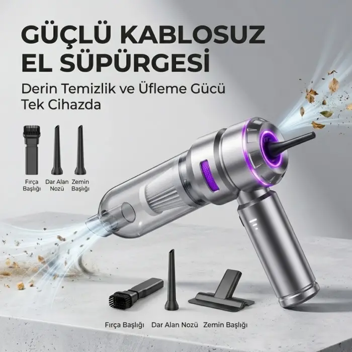 Kablosuz El Tipi Çoklu Başlıklı Süpürge