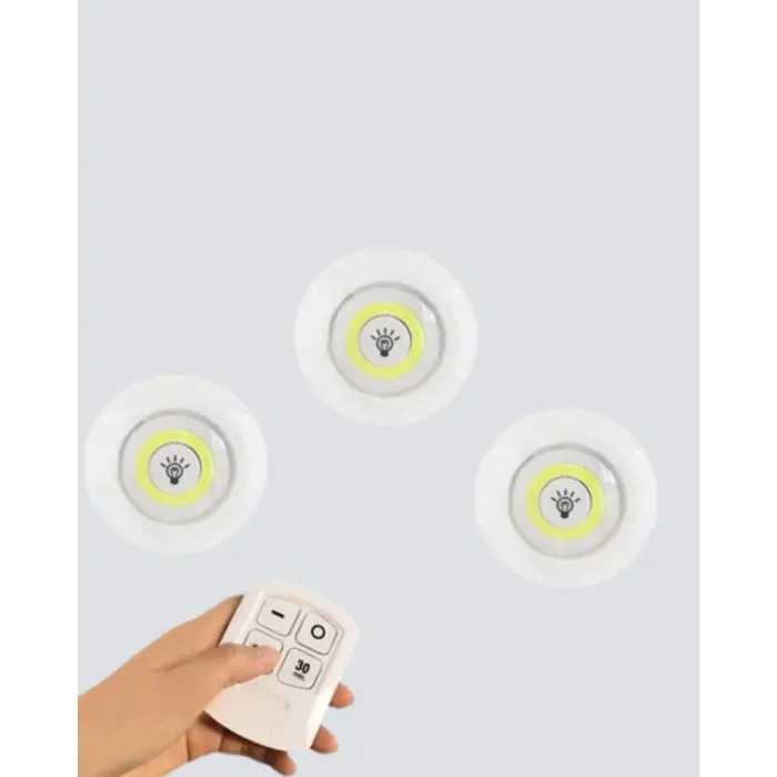 Kablosuz Gün Işığı 3’lü LED Spot Lamba Kumandalı