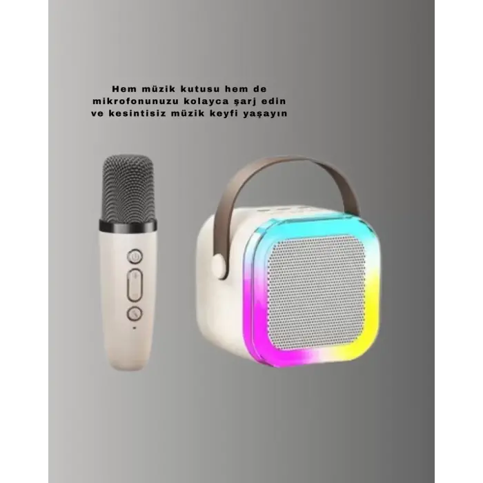 Kablosuz Karaoke Mikrofon Hoparlör Seti Güçlü Ses Çıkışı Yeni Nesil