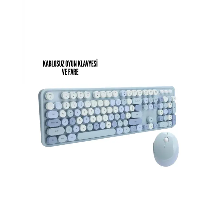 Kablosuz Klavye Mouse Seti mavi