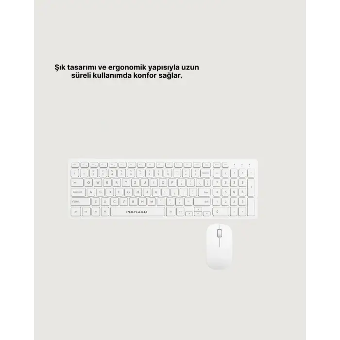 Kablosuz Klavye ve Mouse Seti - Ergonomik Tasarım Sessiz Kullanım Geniş Uyumluluk