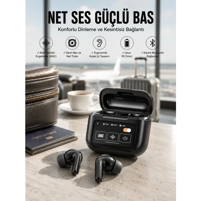 Kablosuz Kulaklık Yeni Nesil Bluetooth Kulaklık ANC Özelliği