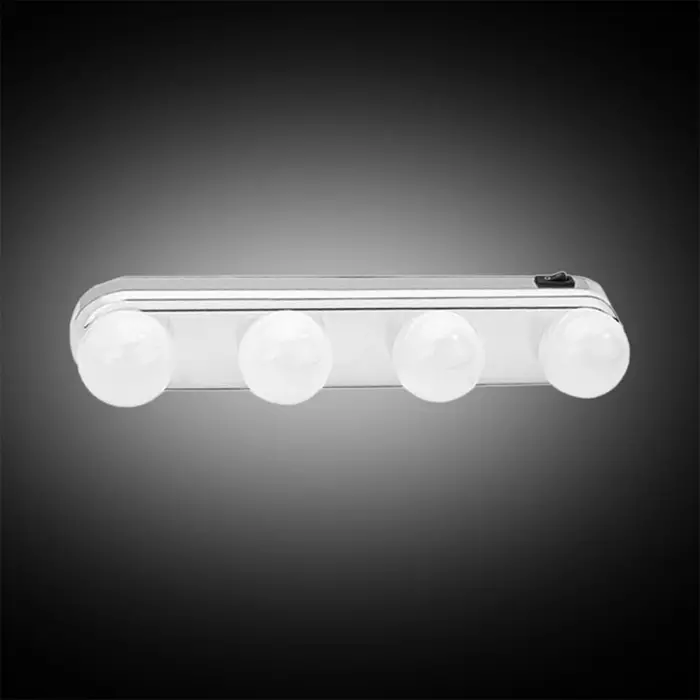 Kablosuz Parlak Banyo Stüdyo Makyaj Aynası Işığı Pilli Vantuzlu Taşınabilir 4 Led Ampul Bx40