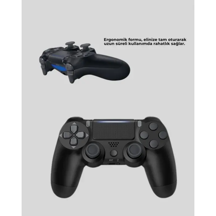 Kablosuz PS4 Controller Çift Motorlu Dayanıklı Gamepad