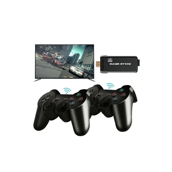 Kablosuz Retro Oyun Konsolu, 20 Bin Oyun Yüklü, Siyah Renk, Bluetooth Bağlantılı