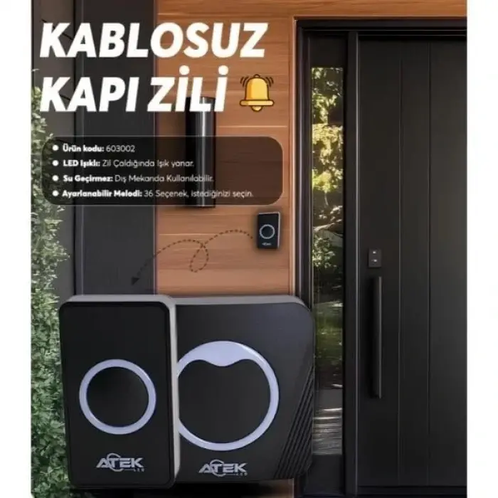 Kablosuz Su Geçirmez Kapı Zili Bx40