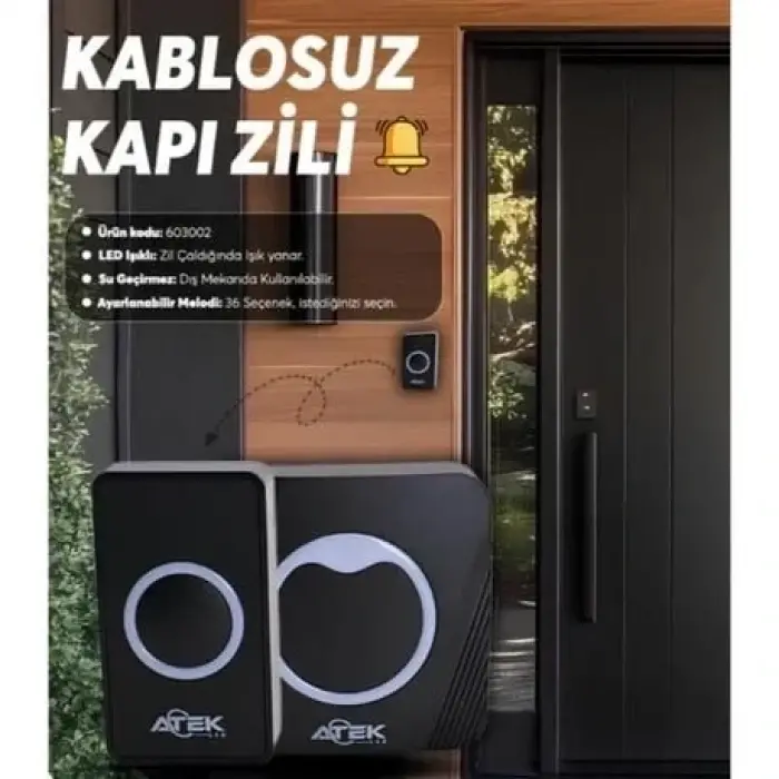 Kablosuz Su Geçirmez Kapı Zili Bx40