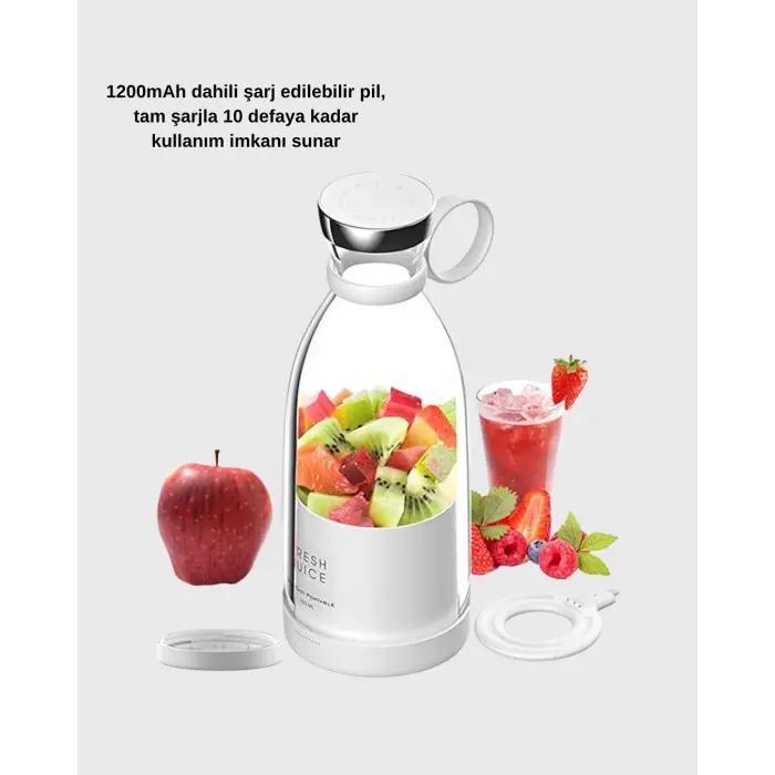 Kablosuz Taşınabilir Mini Blender – USB Şarjlı, 1200mAh