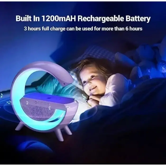 Kablosuz Telefon Şarj Bluetooth Hoparlör Istasyonu Ses Rgb Atmosfer Gece Işık Bt-2301 Bx40