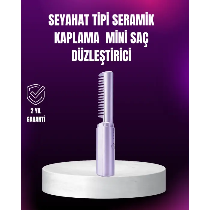 Kablosuz USB Şarjlı Saç Düzleştirici Tarak – Seyahat Boy