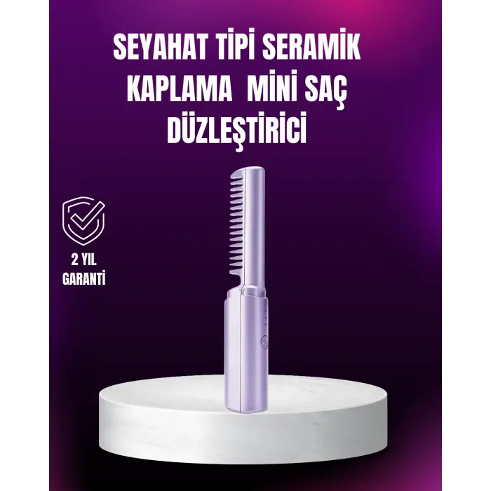 Kablosuz USB Şarjlı Saç Düzleştirici Tarak – Seyahat Boy