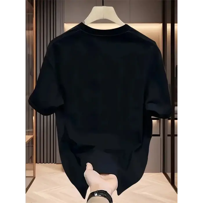 Kadın Kısa Kol Yazlık Tişört Bisiklet Yaka Baskılı Oversize T-Shirt - Siyah
