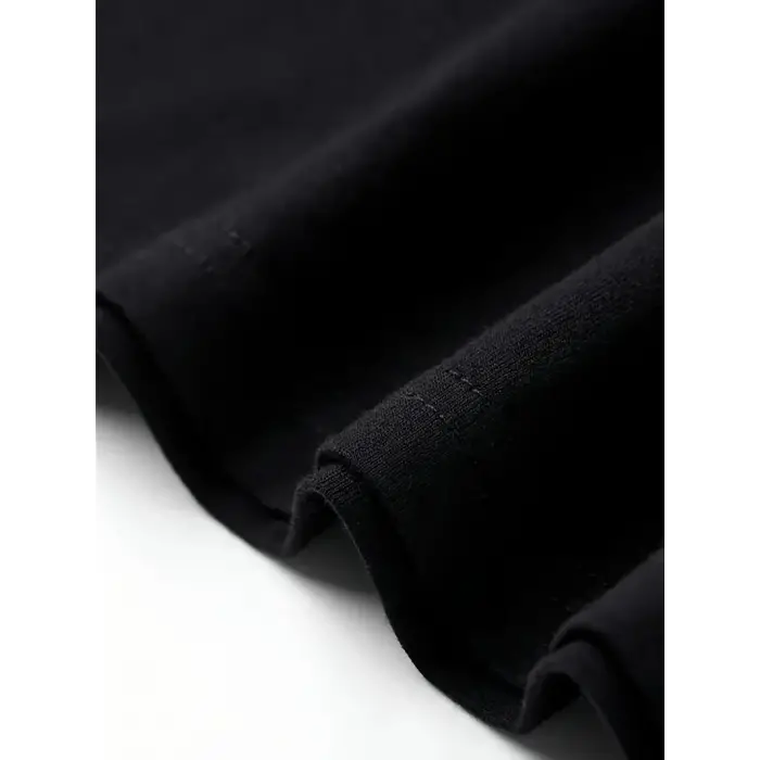 Kadın Kısa Kol Yazlık Tişört Bisiklet Yaka Baskılı Oversize T-Shirt - Siyah