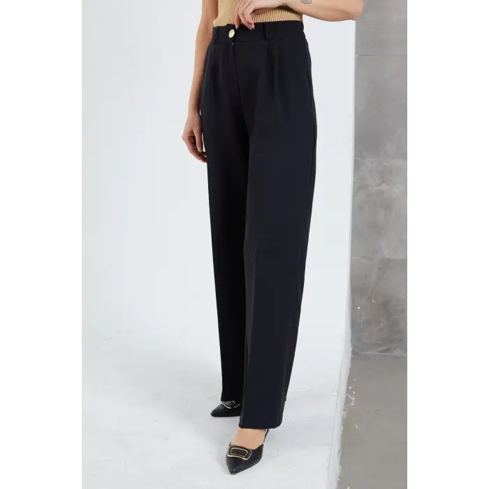 Kadın Beli Lastikli Pzzo Pantolon