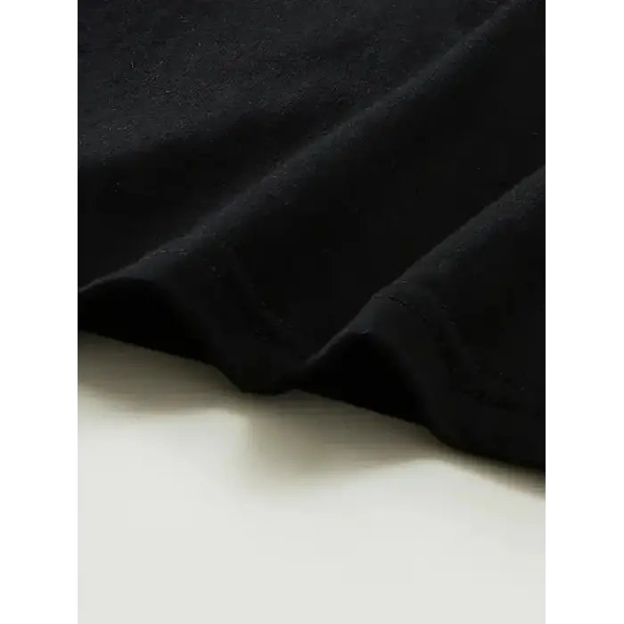 Kadın Tişört Bisiklet yaka kısa kol Eğlenceli Karikatür T-shirt - Siyah