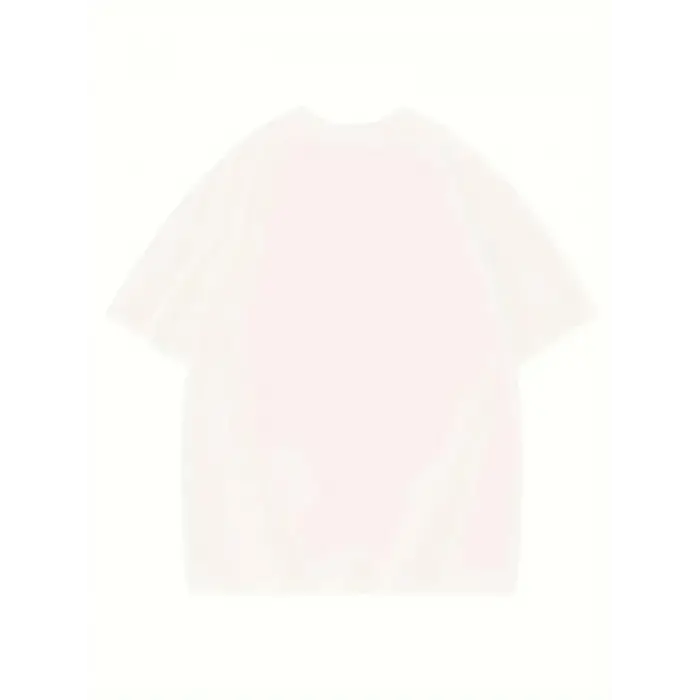 Kadın T-shirt Eğlenceli Harf NY Baskılı Bisiklet Yaka Tişört - Beyaz